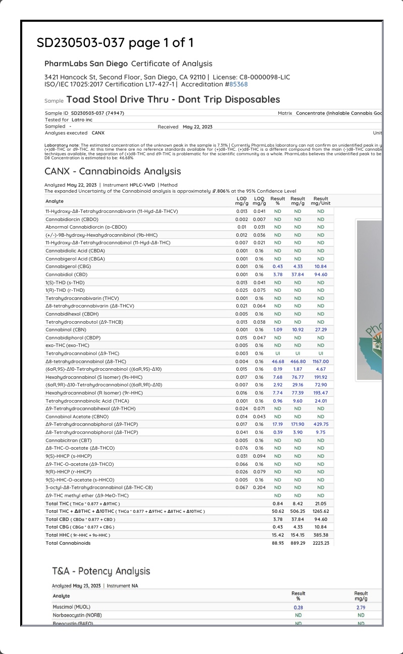 Hubble Bubble Dozo Mushroom Extract + THC-A Disposable 2.5G - Image 2