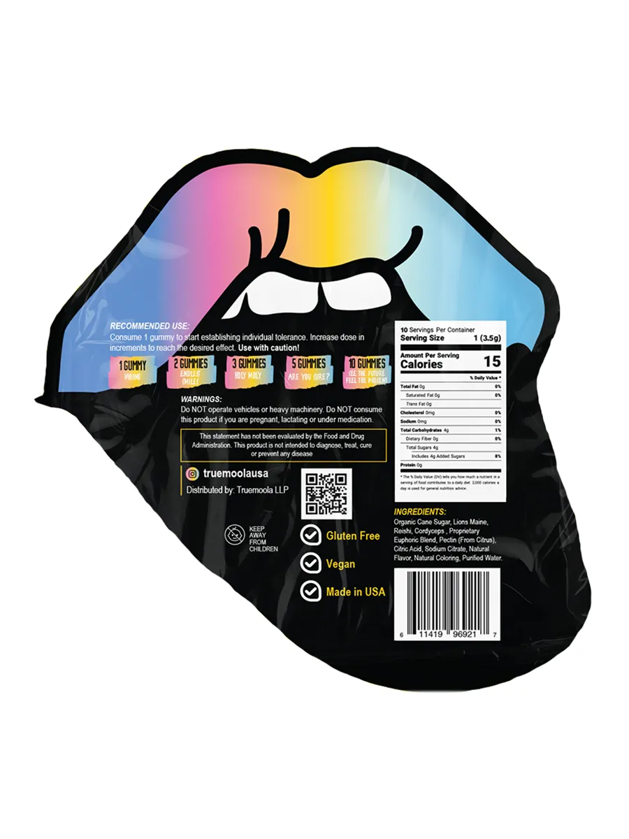 Tutti Fruity Truemoola Holy Moly Mushroom Gummies 10ct - Image 2