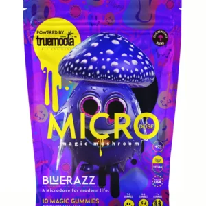 Blue Razz Truemoola Micro Magic Mushroom Gummies 10ct