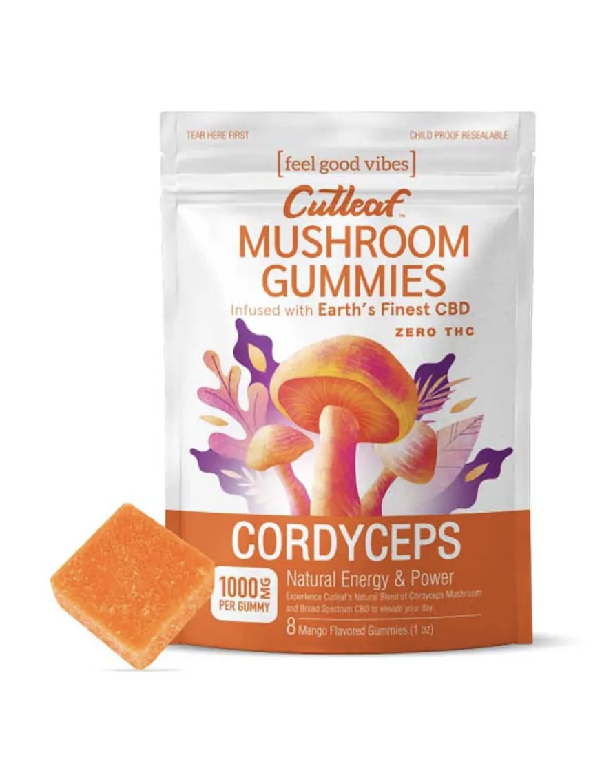 Cordyceps Cutleaf Mushroom Gummies Zero THC 1000mg
