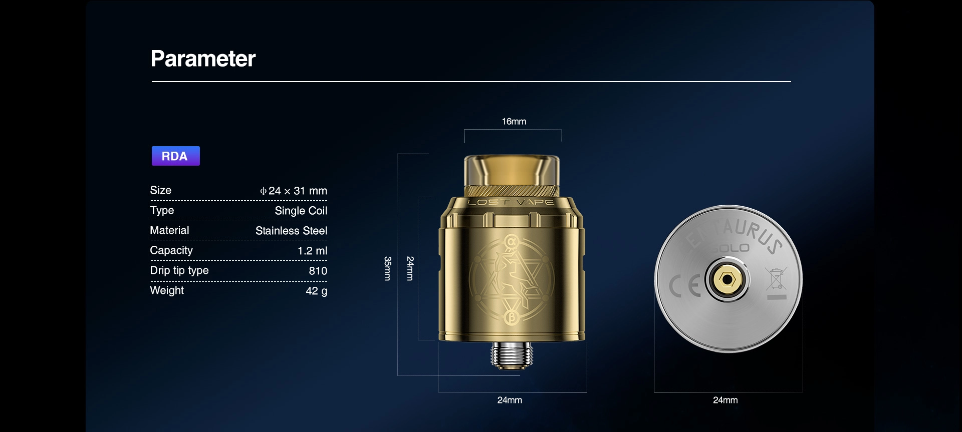 Lost Vape Centaurus Solo RDA Replacement Tanks - Image 7