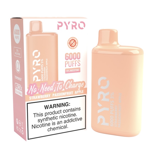 PYRO 6000 PUFFS Strawberry Passion Fruit Apple