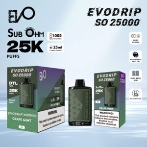 GRAPE MINT EVODRIP SO25000 DISPOSABLE ( 5-PACK)