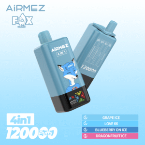 Airmez vape - Fox 4in1 120000puffs Disposable Vape Grape Ice & Love 66 & Blueberry On Ice & Dragonfruit Ice