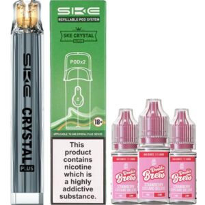 SKE Crystal Plus refillable bundle + 3 Double Brew e-liquids