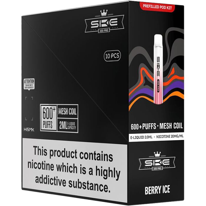 SKE Crystal 600 Pro pod vape kit 10-pack