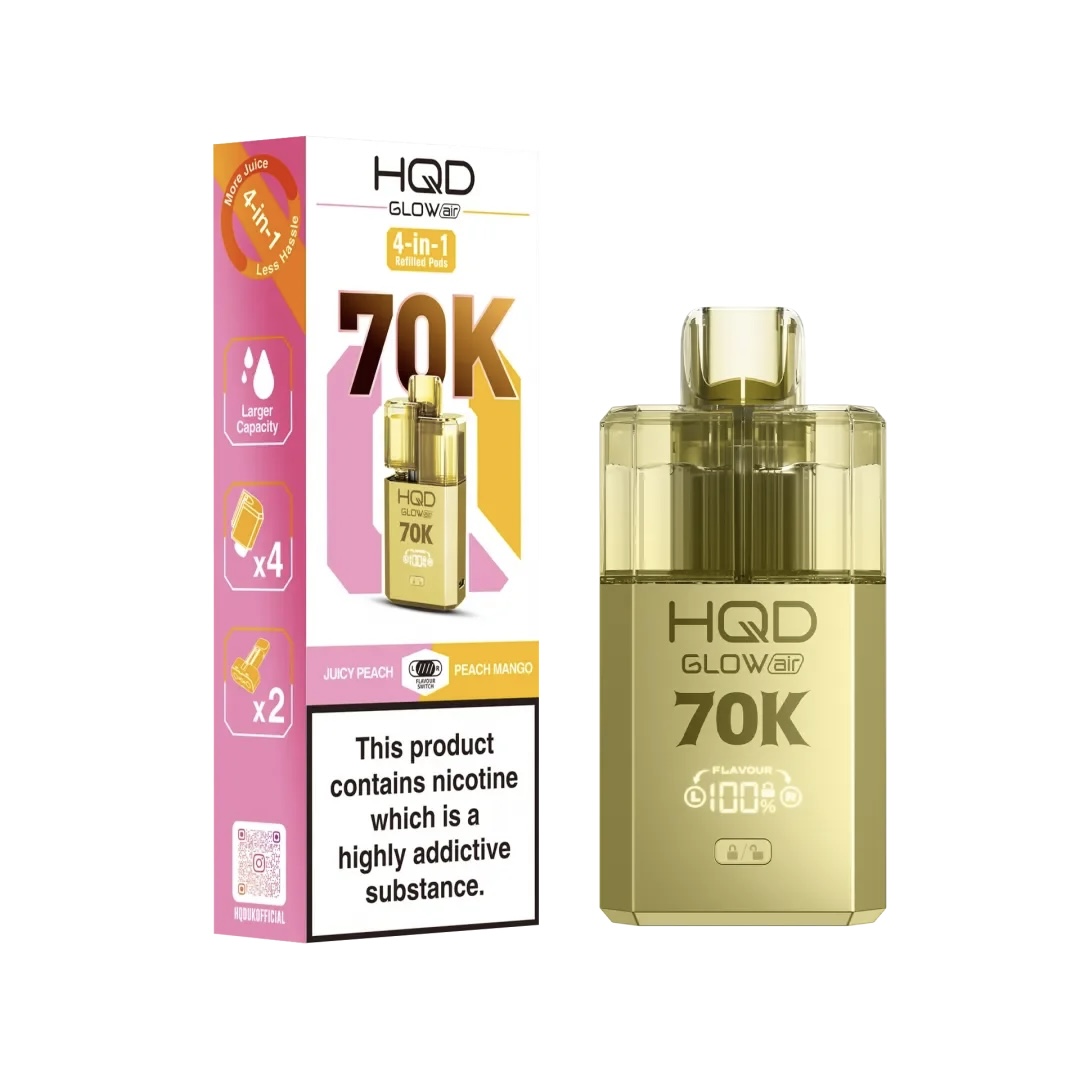 JUICY PEACH / PEACH MANGO HQD GLOW AIR 70K PUFFS PREFILLED POD KIT